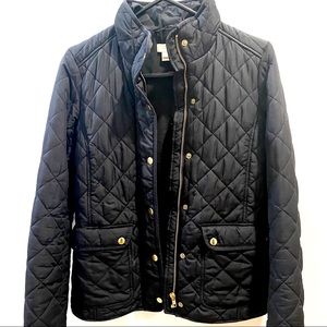 J Crew Black Quilted Jacket Size XS